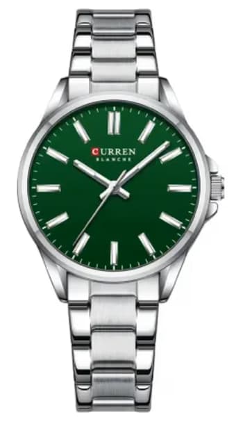 CURREN 9090 Watch for Couple Waterproof Men's Watches Fashion Women's Sports Watches Quartz Movement - SILVER GREEN