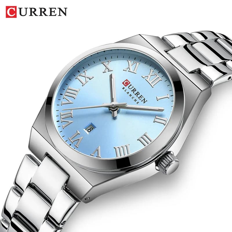 CURREN 9095 Quartz Women’s Watch-Silver Light Blue