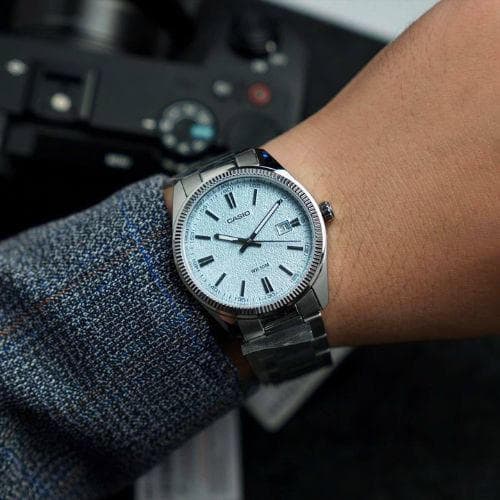 Casio Enticer MTP-1302DA-2A2V Ice Blue Texture Dial Men's Watch