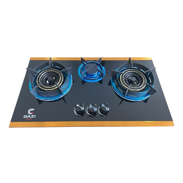 Gazi Smiss Triple Burner Glass Body Gas Stove (EG-B712G)