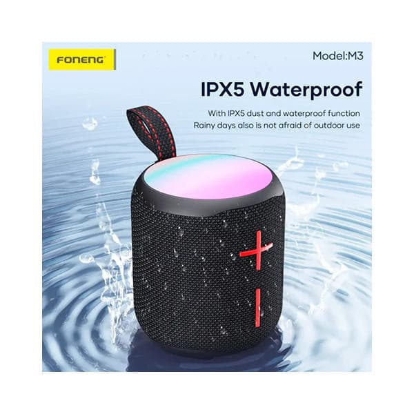 Foneng M3 (10w) Deep Bass Portable Speaker - Black