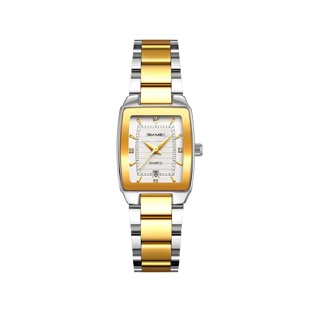 SKMEI 2578 Waterproof Rhinestone Case Fashionable Quartz Ladies Watch - Silver Gold
