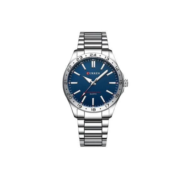 Curren 8452 Luxury Stainless Steel Men’s Watch – Silver & Blue