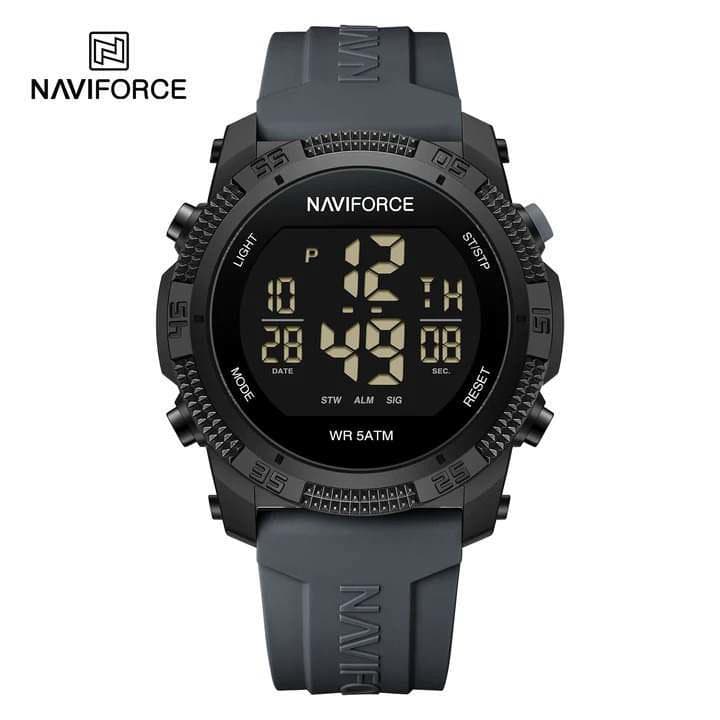 NAVIFORCE 7104 Men's Multi-Function Digital Wristwatch With Date Day Waterproof Silicone Strap Top Brand Luxury Classic Fashion Sports Watch