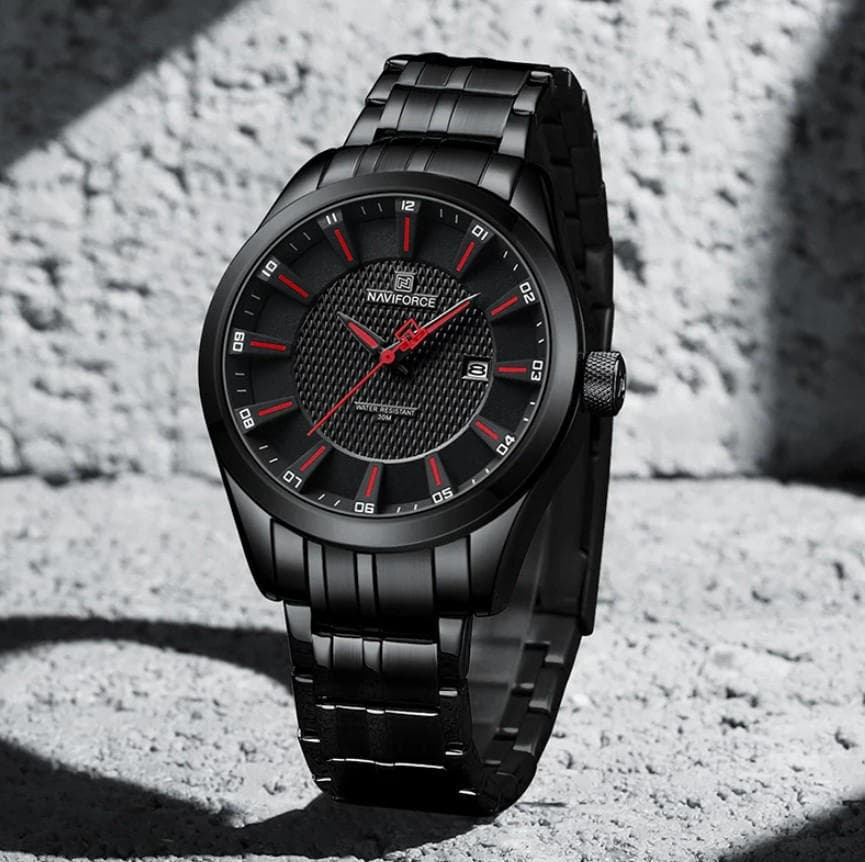 NAVIFORCE 8032 Alloy Quartz watches Stainless Steel strap with 30m waterproof men wristwatch Casual