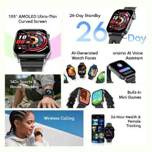 Oraimo Watch Nova 2 Air AMOLED Ultra-Slim Smart Watch (OSW-814S)
