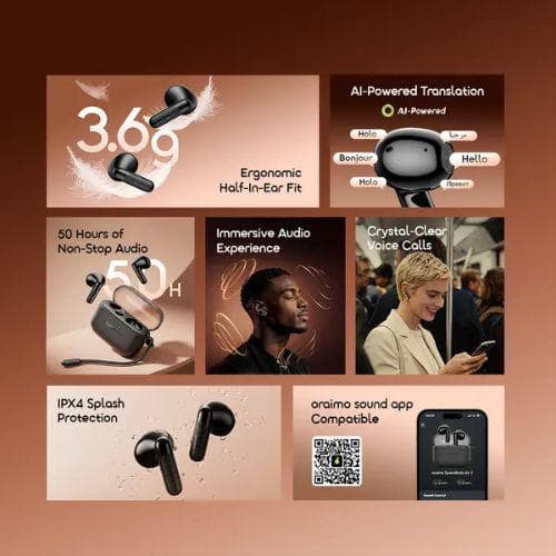 Oraimo SpaceBuds Air 2 Earbuds with Smart Translation (OTW-325S)