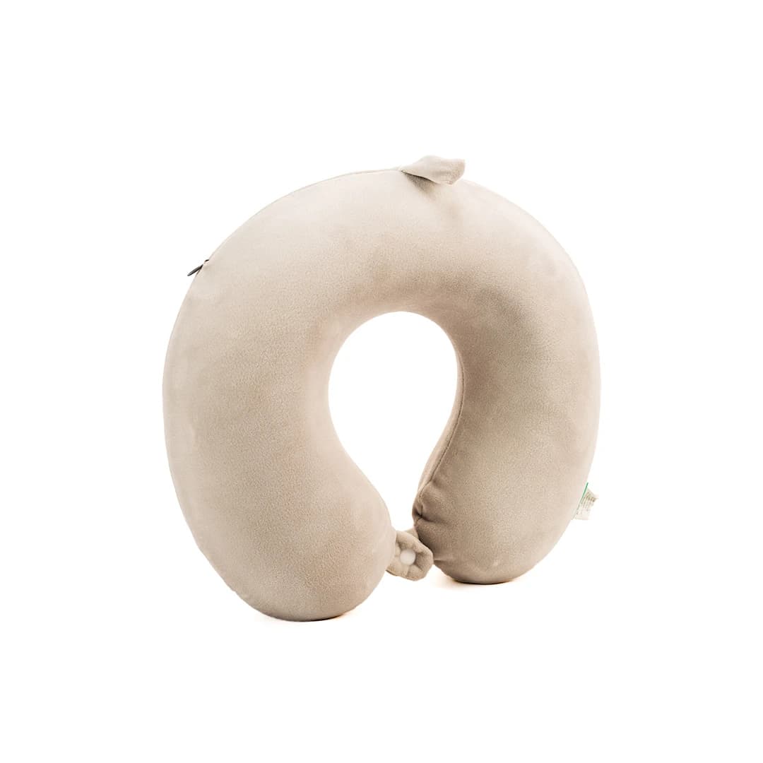 Memory Foam U-Shaped Neck Pillow -Cherry Blossom Collection (Light Grey)