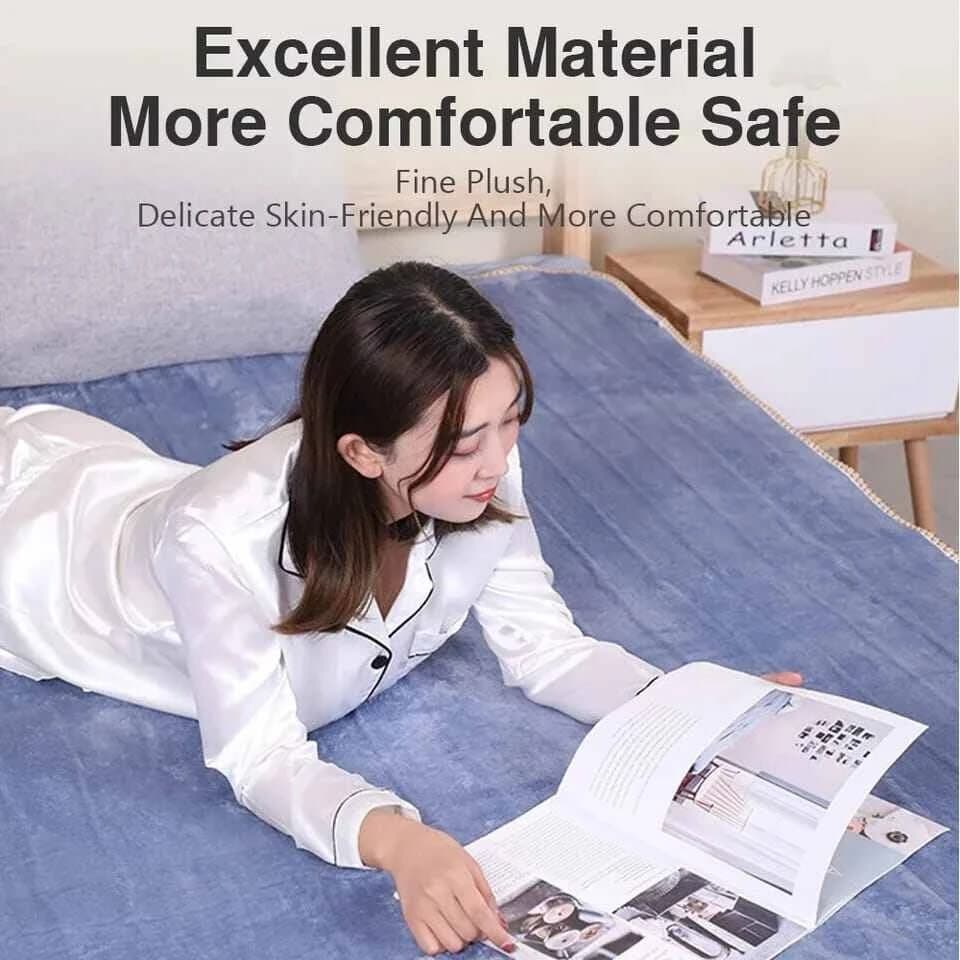 Electric Bed Warmer - Electric Under Blanket - Single Bed Size (60inch x 32 inch) with 3 Heat Settings & Dual Safety Feature with Over Heat Protection