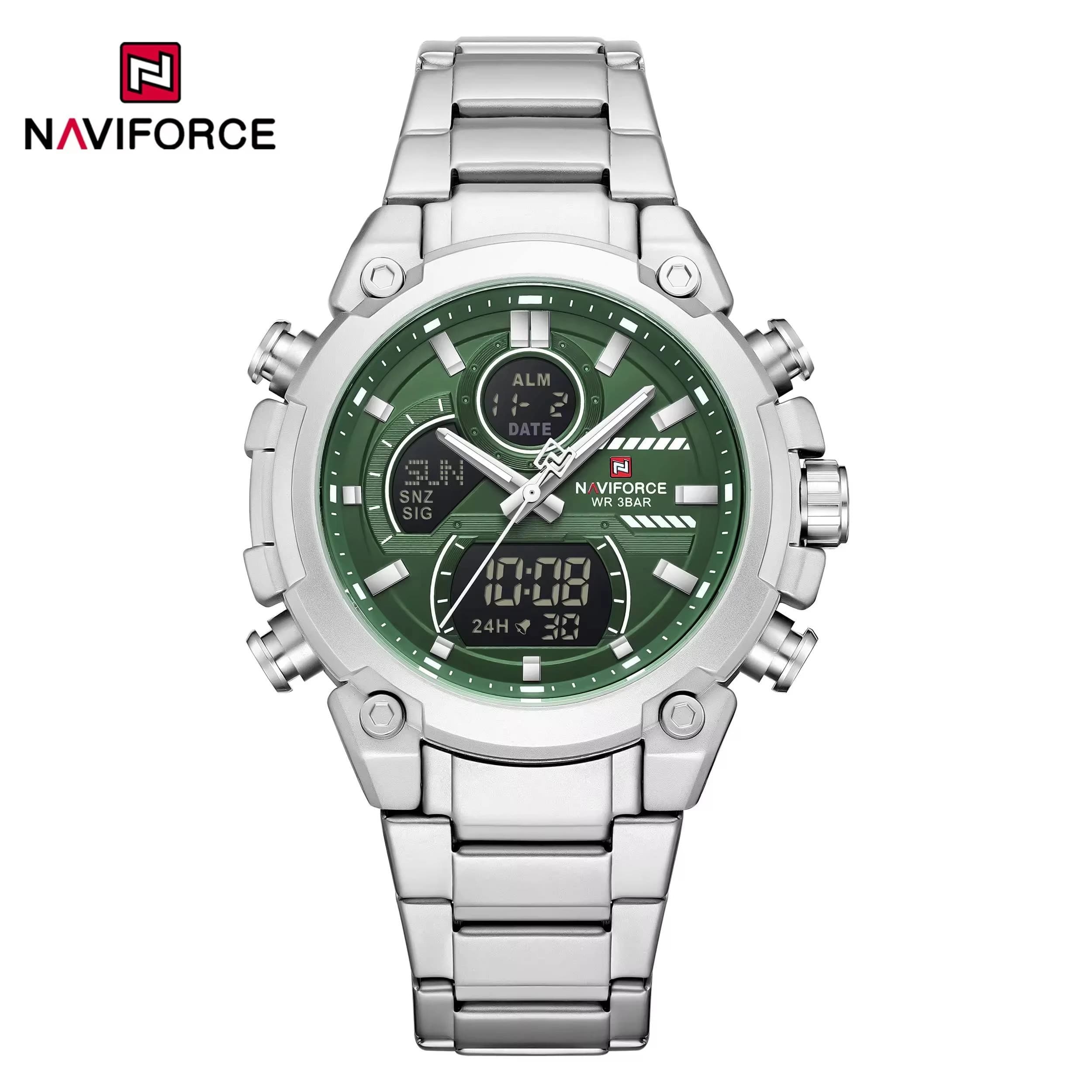 NAVIFORCE 9278 Quartz Analog Dual Movement Casual Wristwatch for Men