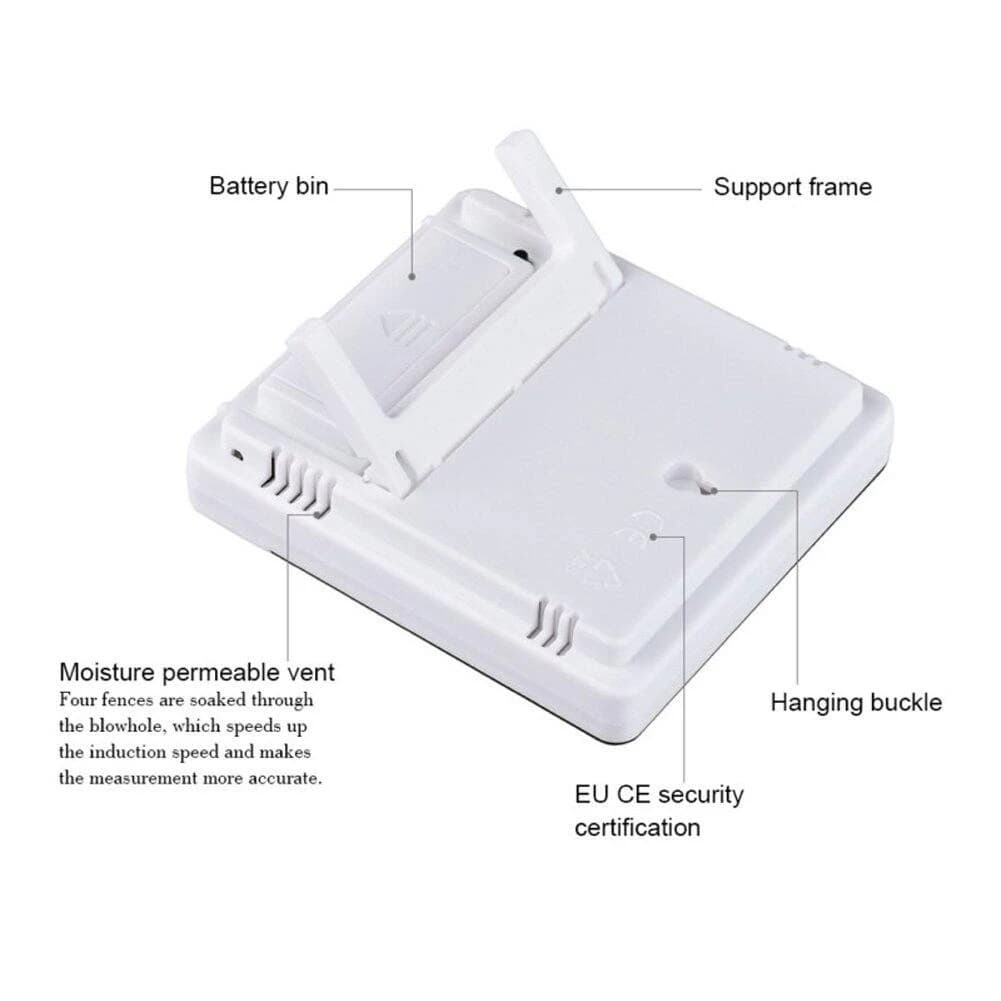 Indoor Room LCD Electronic Temperature Humidity Meter Digital Thermometer Hygrometer Weather Station Alarm Clock HTC-1
