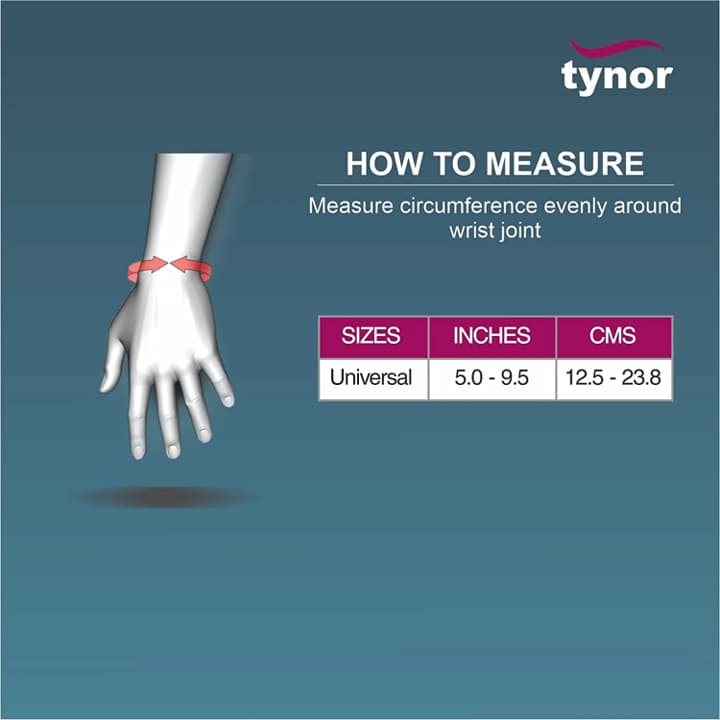 Tynor Wrist Support Brace with Thumb Unisex Medical Anatomical Stabilizing Wrap Non-Slip Compression for Pain Relief Recovery from Sprain Strain Arthritis