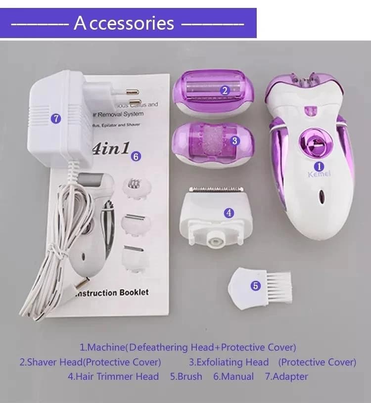 Kemei KM-2530 Rechargeable Ladies Epilator