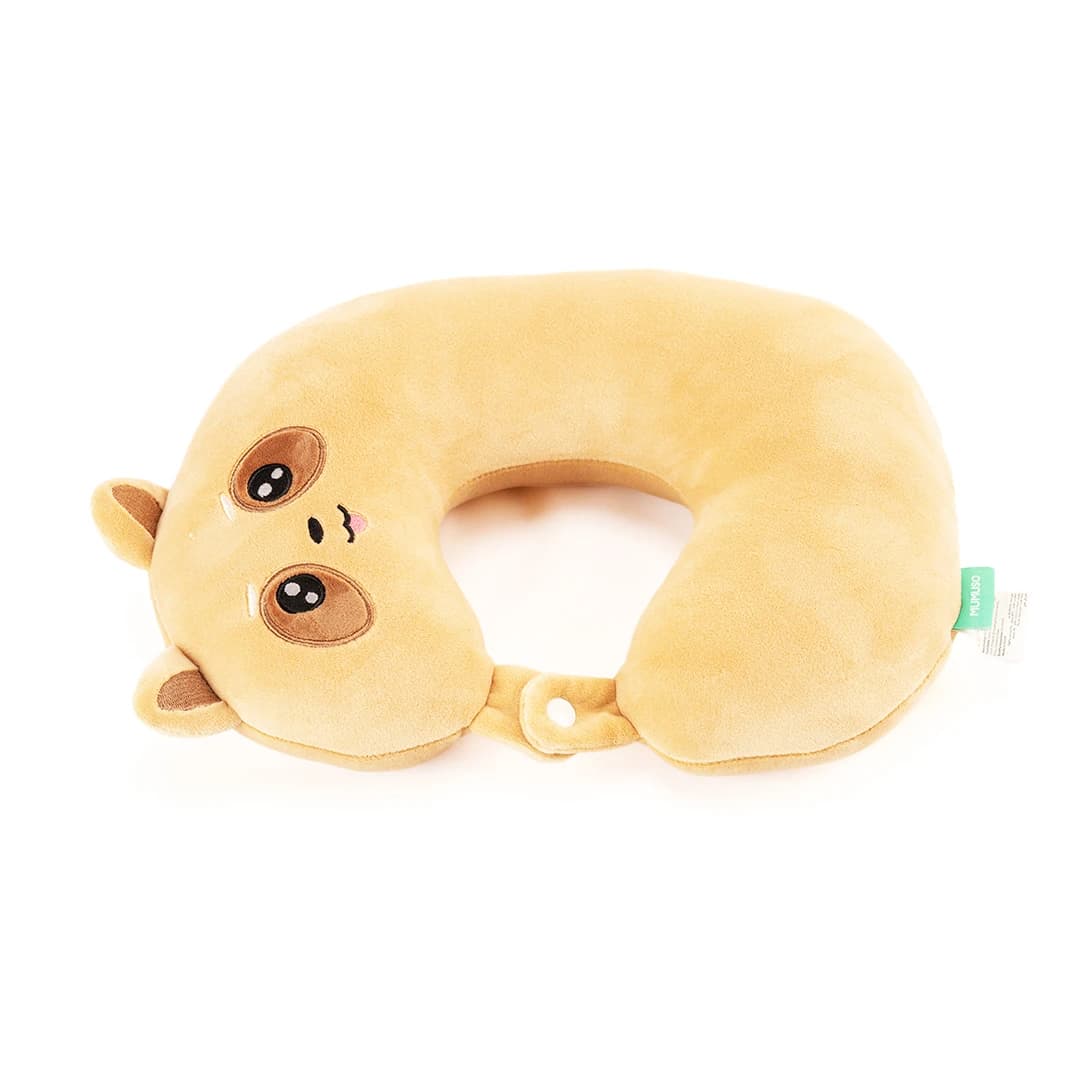 Cartoon U-Shaped Neck Pillow (Brown Raccoon)