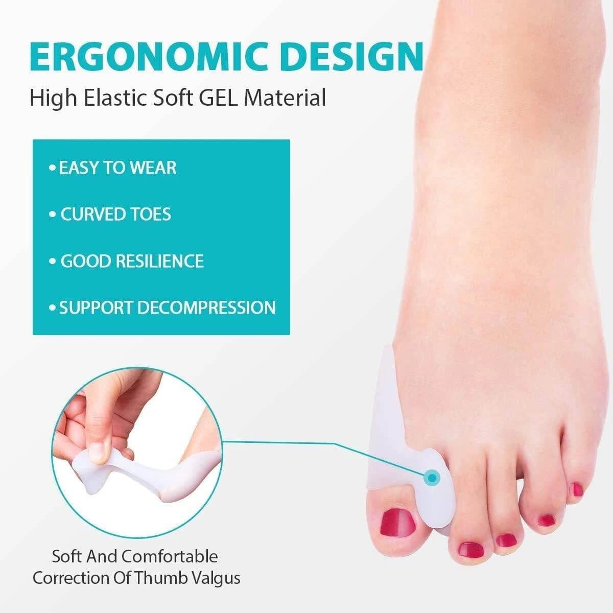 2 Pcs Silicone Gel Bunion Splint Big Toe Separator Overlapping Spreader Corrector Hallux Valgus Foot Massager C147