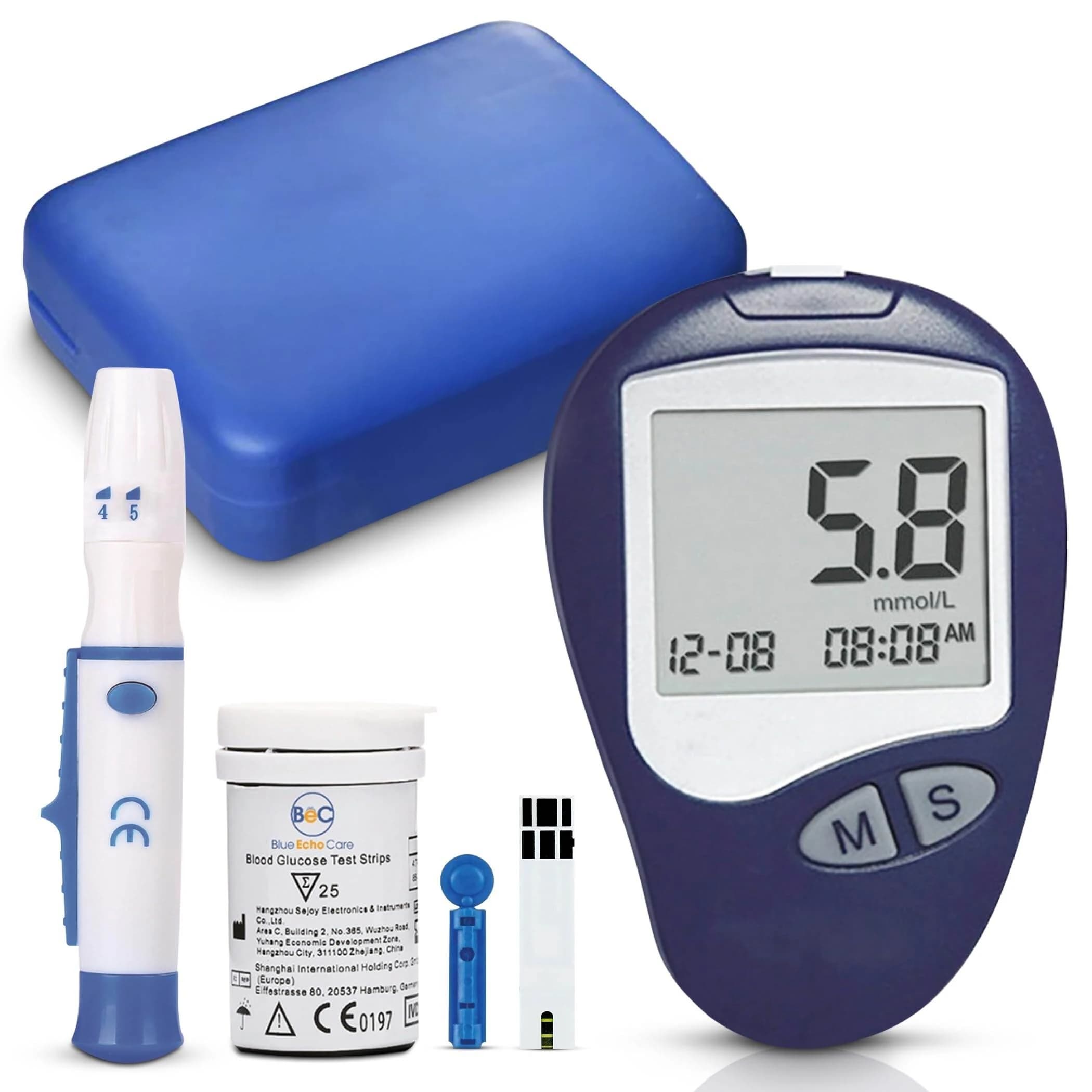 Oximetar and Thermometer and Blood Glucose Meters and Blood Pressure Monitor 4 in1 Health care Kits Home Office