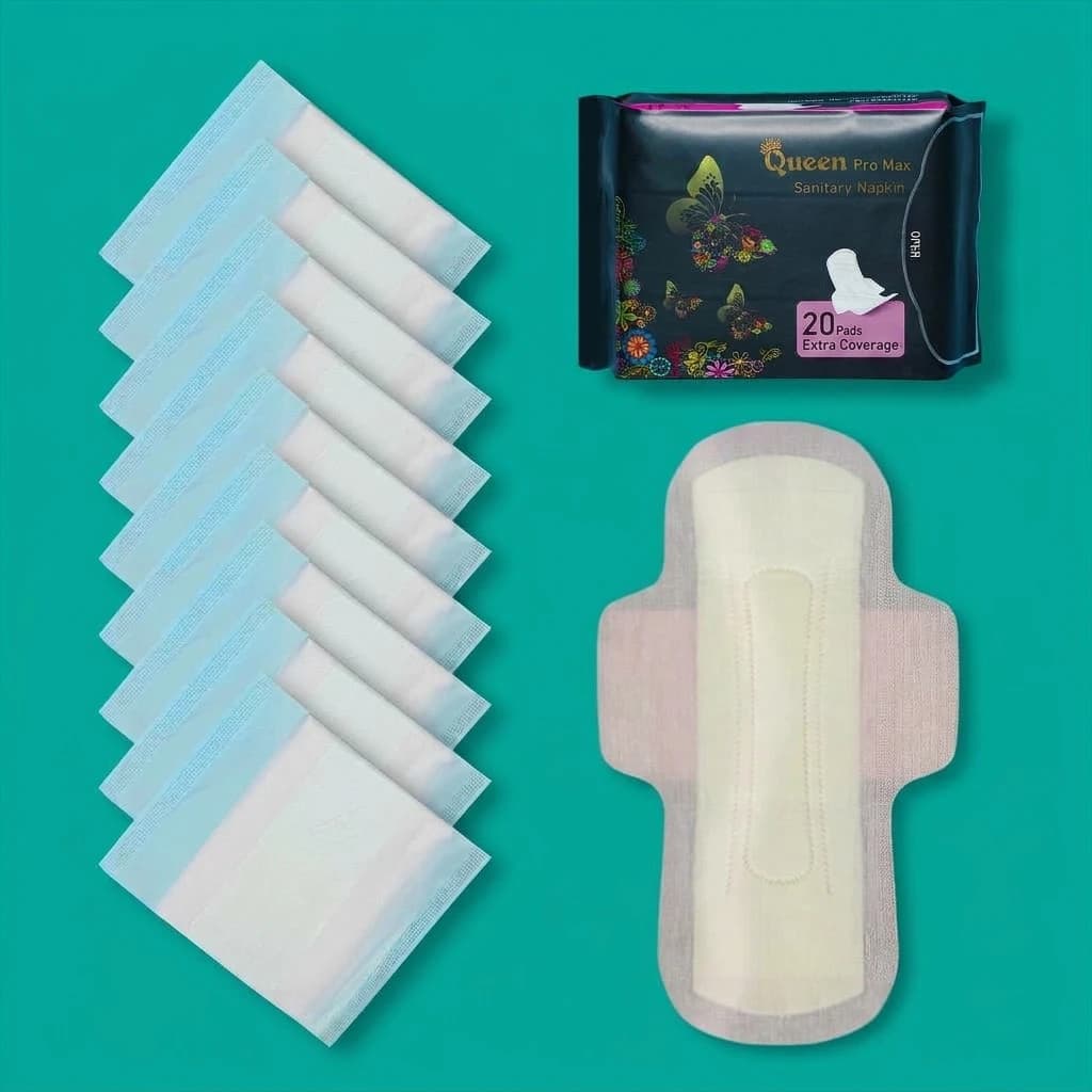 Queen Plus Sanitary Napkins 290mm- Wings system - Ultra Thin - 100% Cotton - Single Pack - 10 Pads