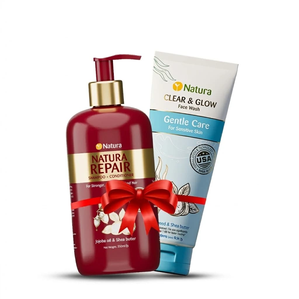 Natura Repair Shampoo 330ml + Natura Gentle Care Face Wash 100ml (Combo)