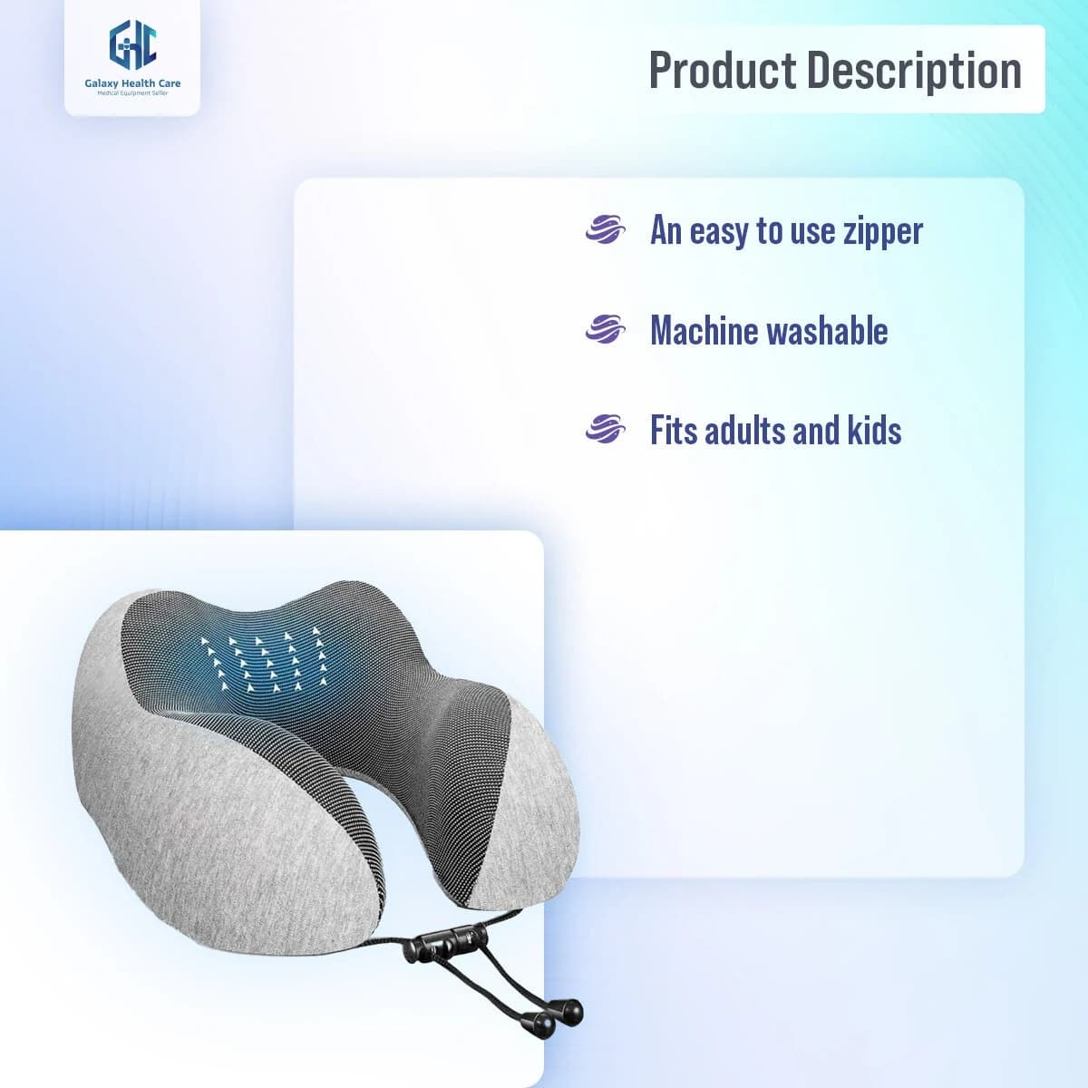Winter Memory Foam Velour U-Shaped Travel Neck Pillow- 1 Pcs
