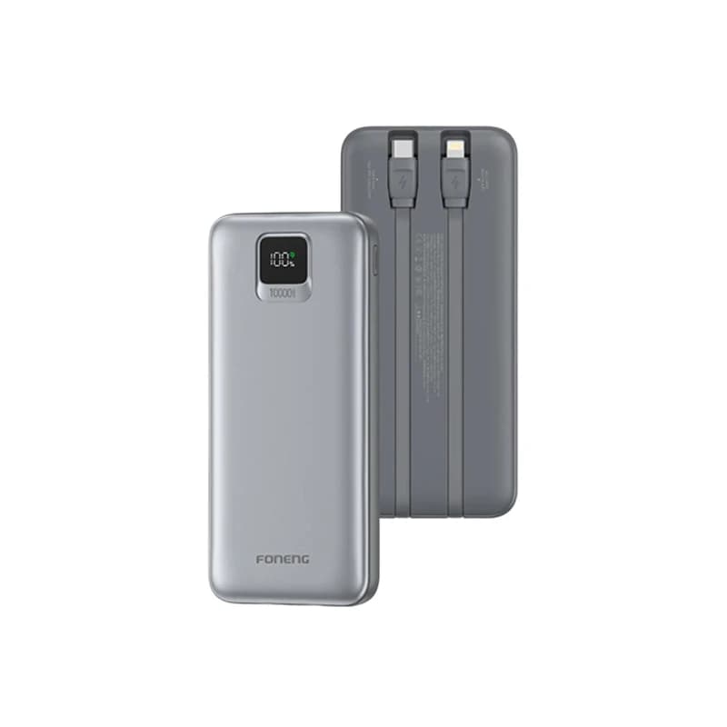 FONENG PX135 10000mAh 22.5W Power Bank with Built-in Cables