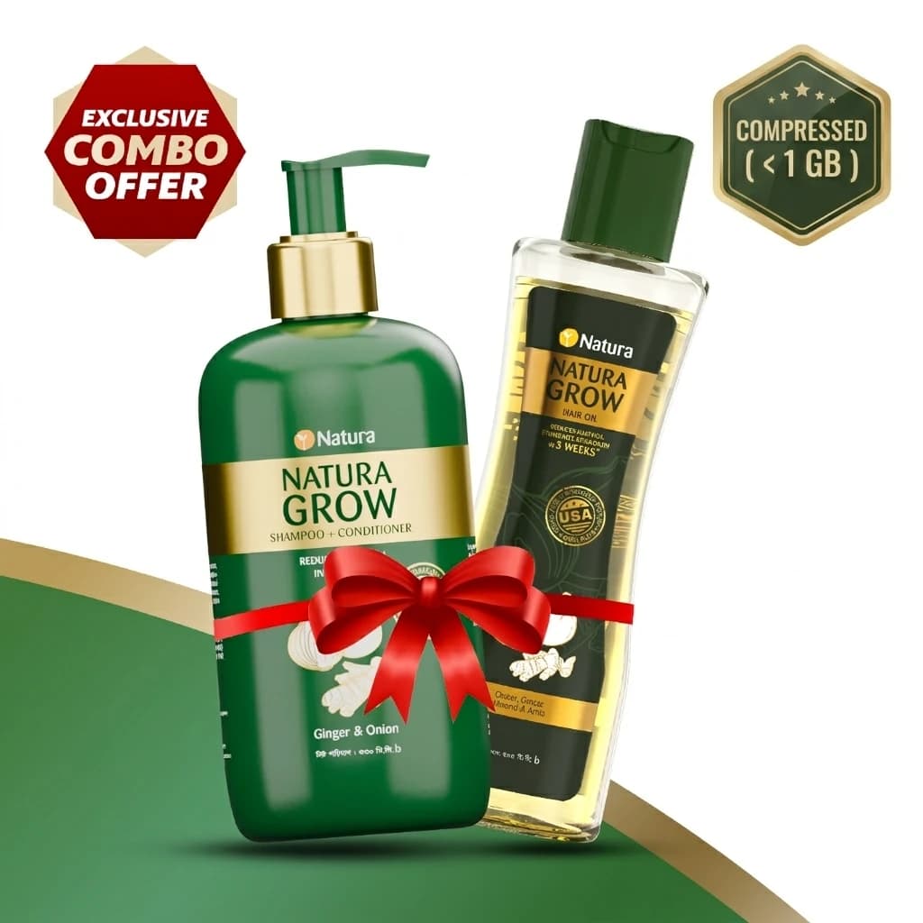 Natura Grow Shampoo 330ml + Natura Grow Hair Oil 200ml (Combo)