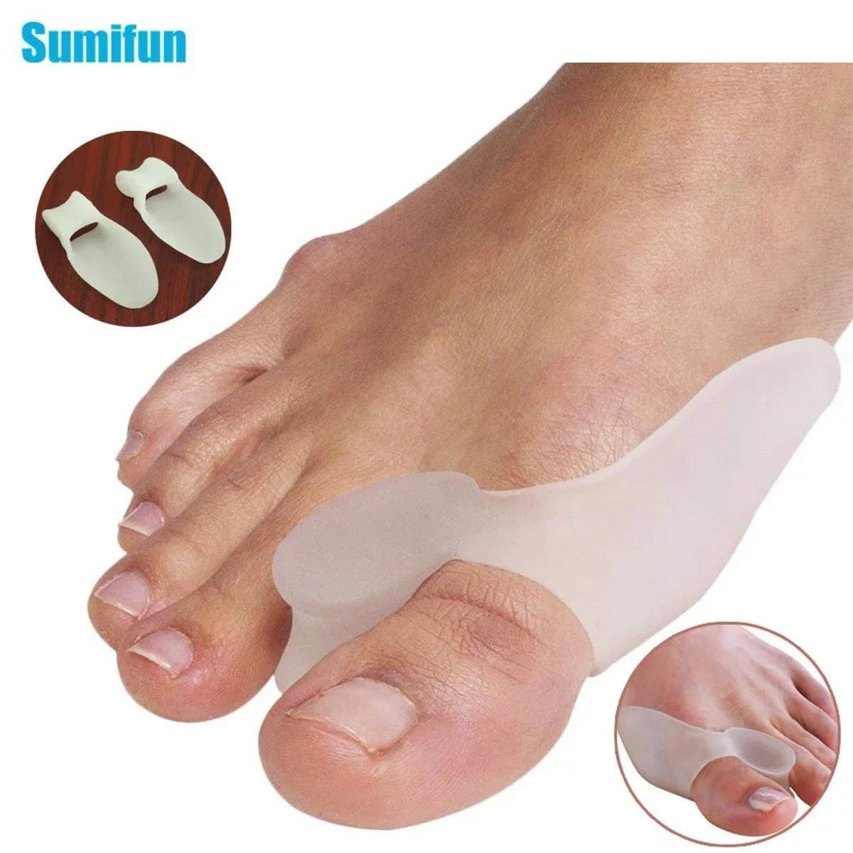 2 Pcs Silicone Gel Bunion Splint Big Toe Separator Overlapping Spreader Corrector Hallux Valgus Foot Massager C147