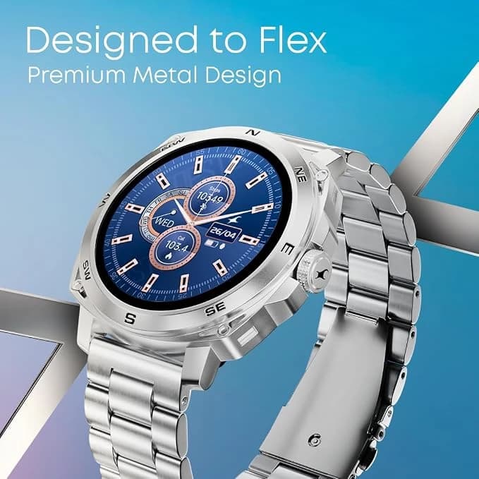Fastrack Radiant FX3 Smart Watch, 3.63 CM AMOLED Display, Functional Crown, AOD & DND Mode, SingleSync BT Calling, AI Voice Assistant, 100+ Sports & Smartwatch Faces