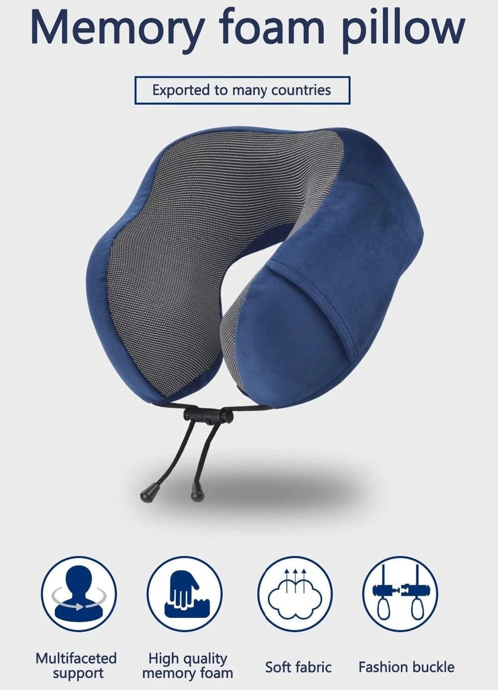 Winter Memory Foam Velour U-Shaped Travel Neck Pillow- 1 Pcs