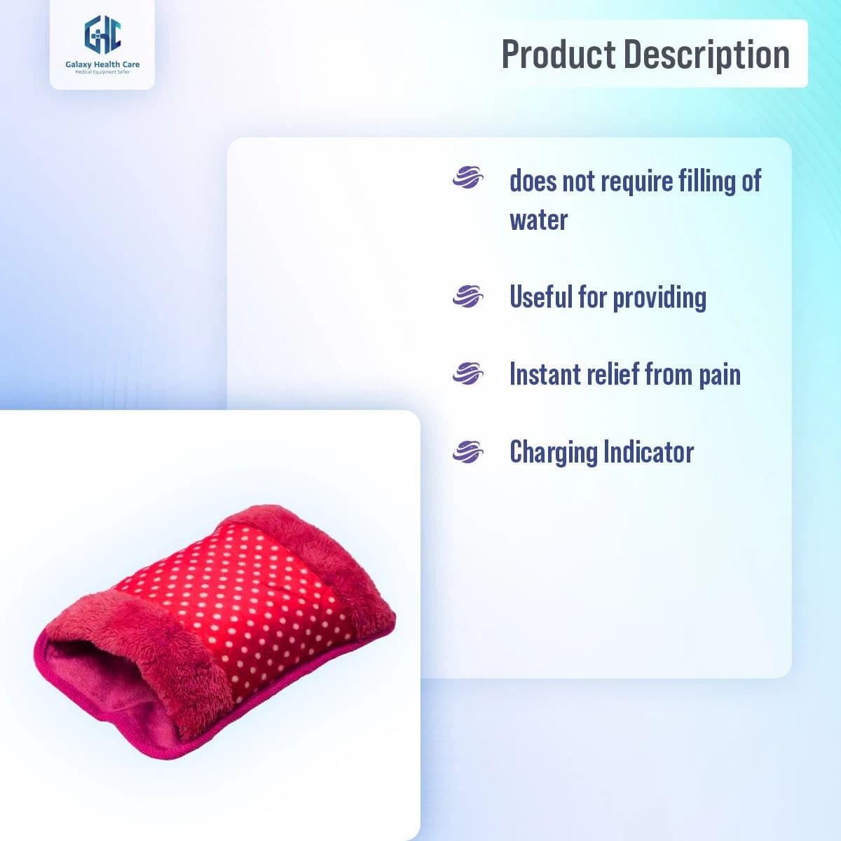 Electric Velvet Heating Pad/Hot Water/Heat Pouch Bag With Gel For Pain Relief Multicolor - Hot Water Bag - hot water bag- 1 Pcs