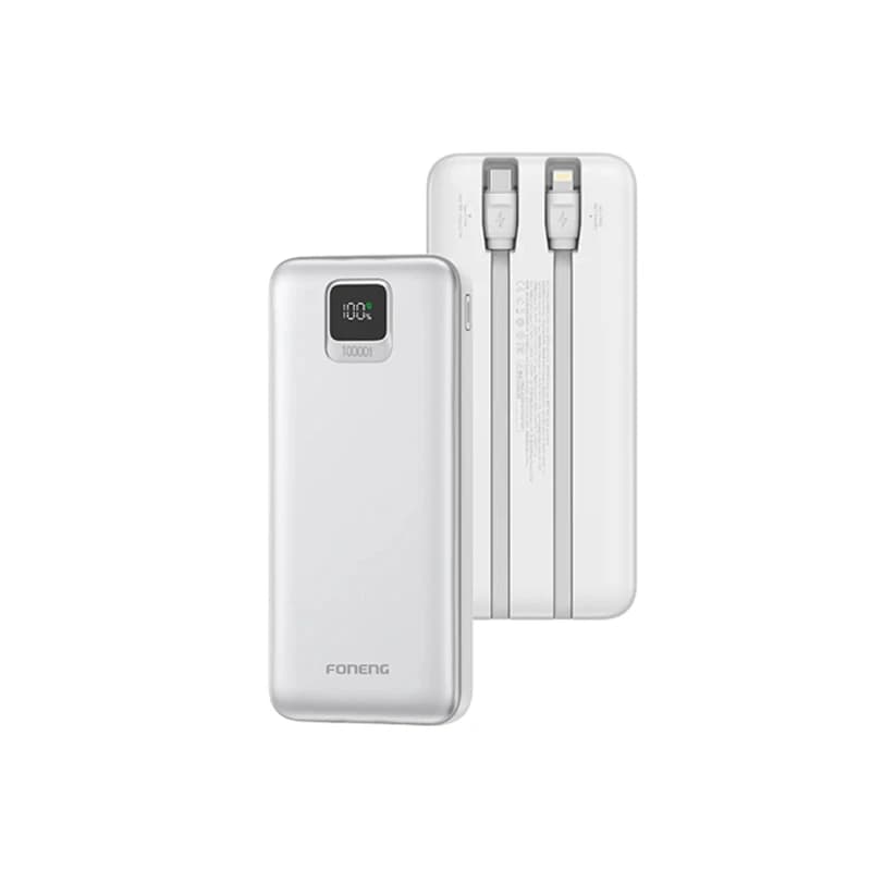 FONENG PX135 10000mAh 22.5W Power Bank with Built-in Cables