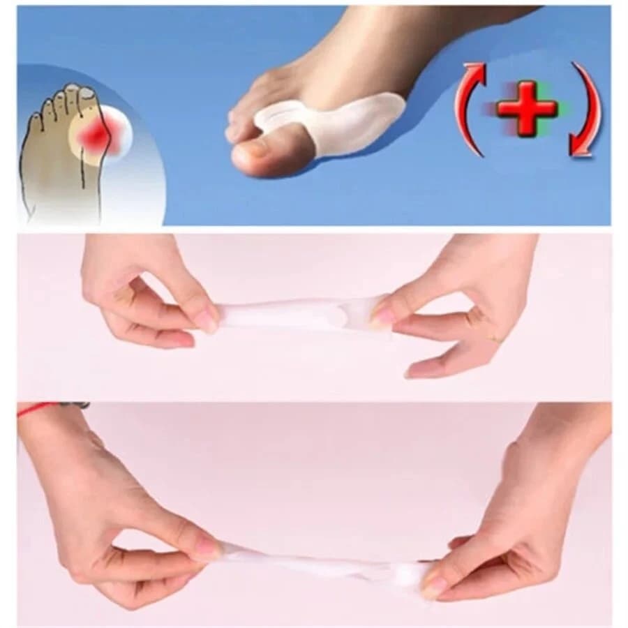 2 Pcs Silicone Gel Bunion Splint Big Toe Separator Overlapping Spreader Corrector Hallux Valgus Foot Massager C147