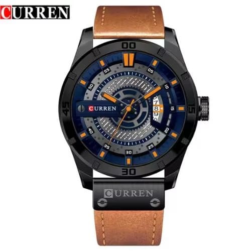 Curren 8301 Leather Analog Watch for Men