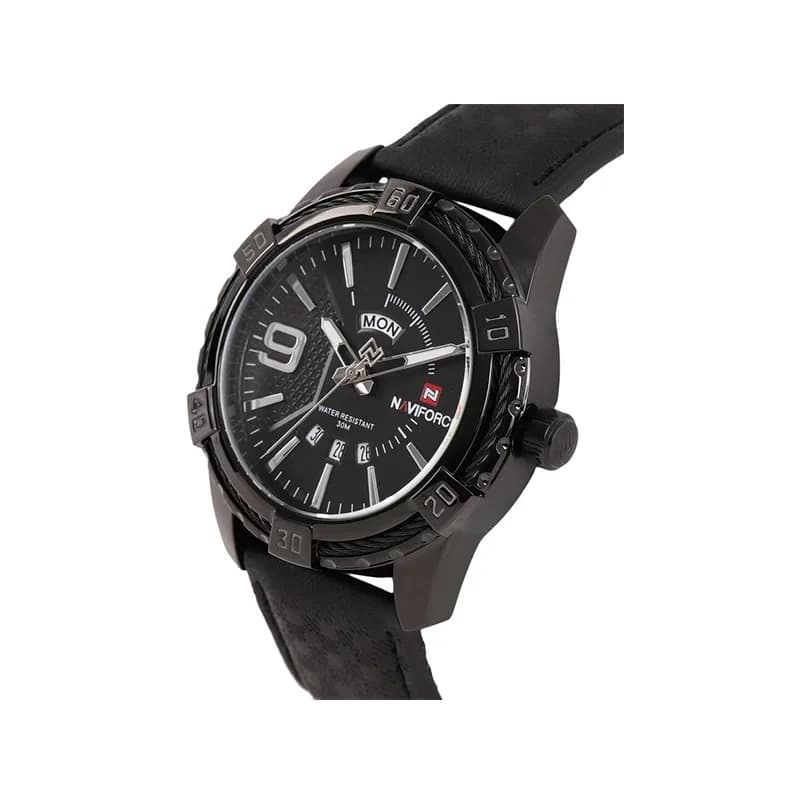 NAVIFORCE NF9117 PU Leather Analog Watch for Men