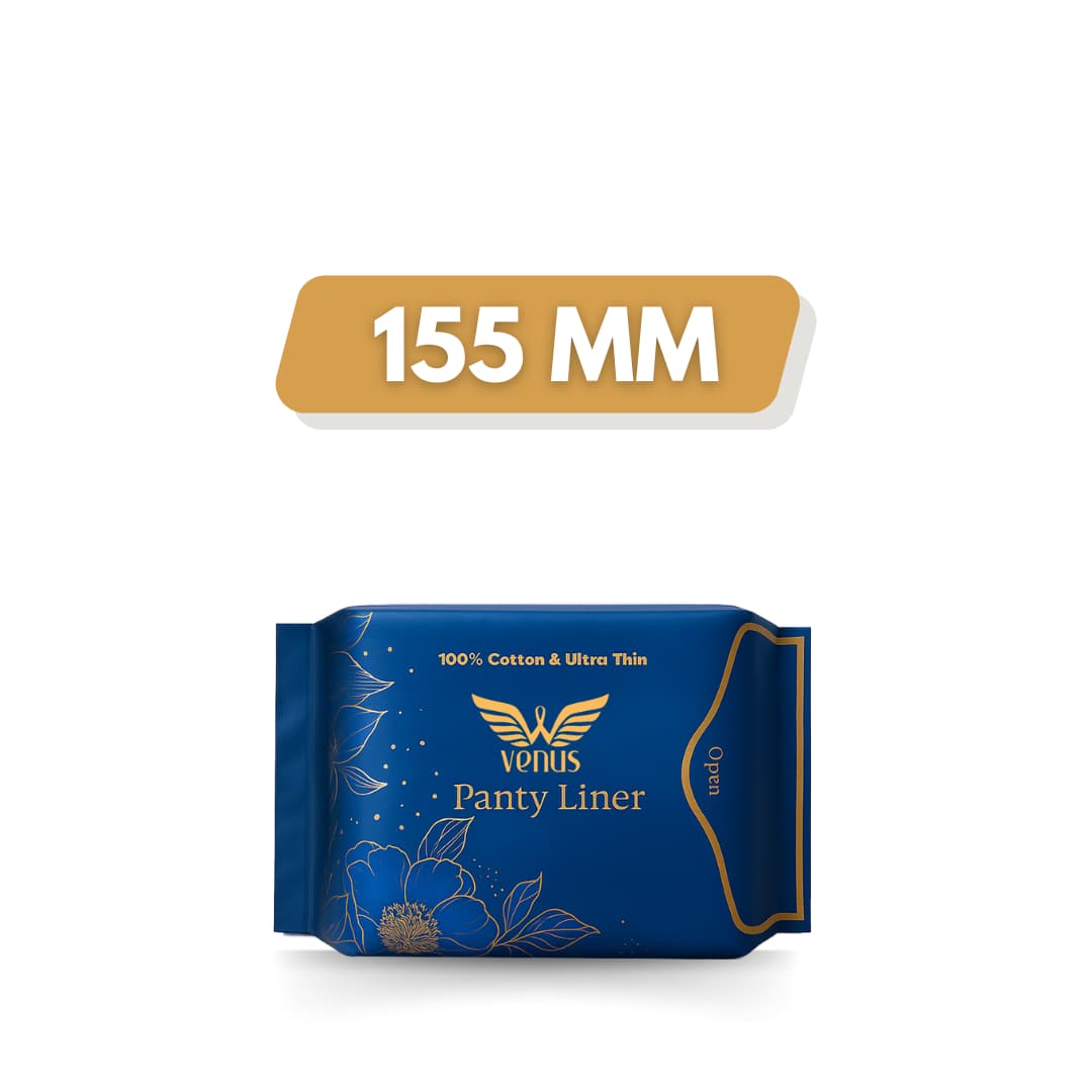 Venus Panty Liner - 155 MM - 100% Cotton - Ultra Thin - 25 Liners