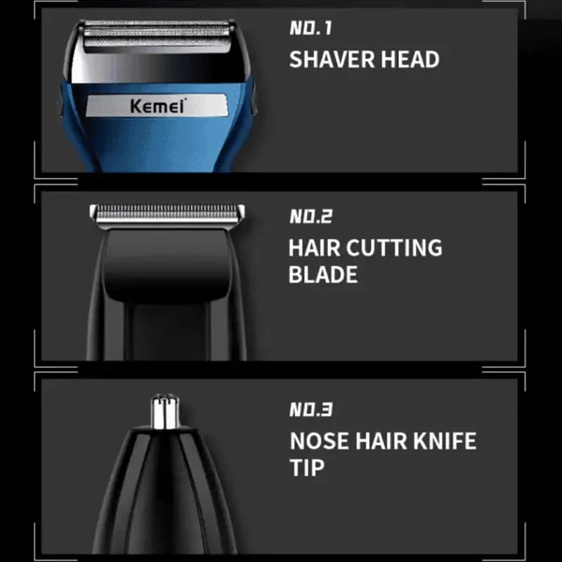 Kemei KM-6541 3-In-1 Grooming Kit Hair Trimmer