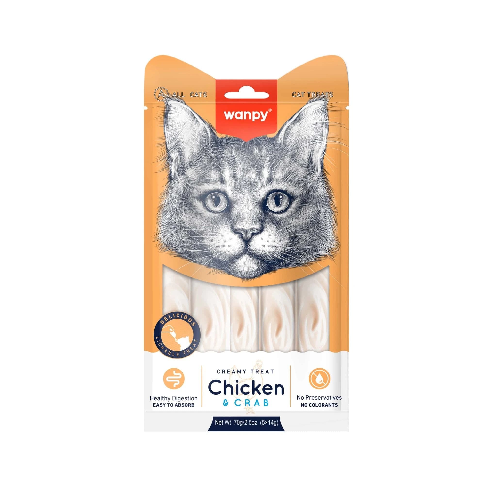 Wanpy Creamy Cat Treat Chicken Crab 70gm
