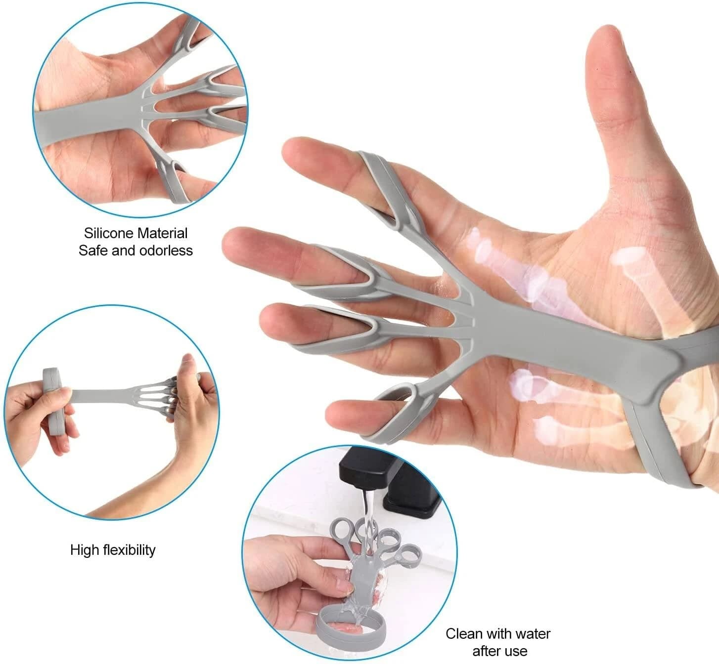 Silicone Grip Device Finger Exercise Stretcher Arthritis Hand Grip Trainer Strengthen Rehabilitation Training To Relieve Pain - Hand Grip (Random Color)