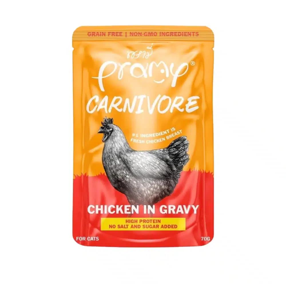 Pramy Carnivore Pouch Chicken in Gravy for All Cats 70g
