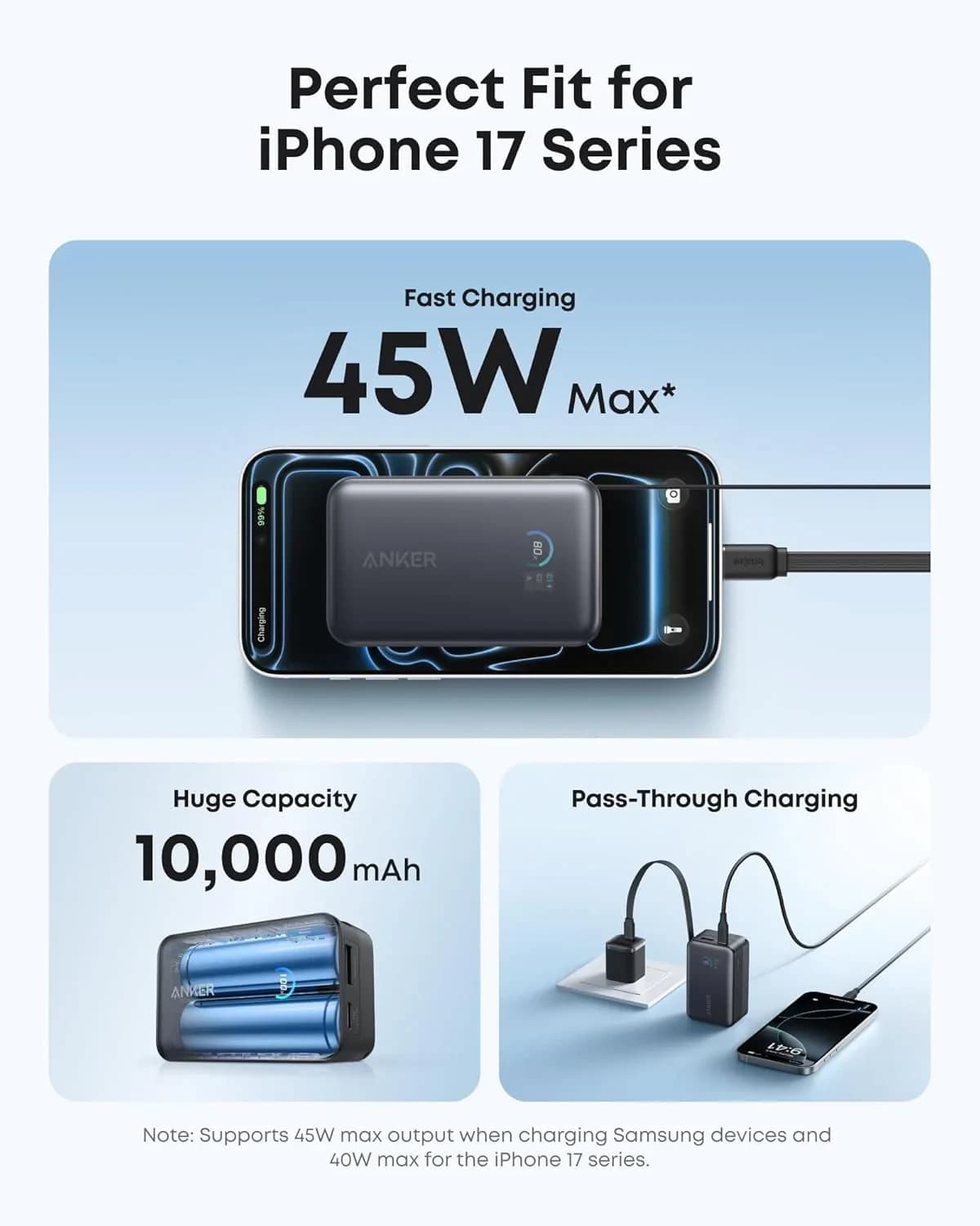 Anker Nano Power Bank 10000mAh 45W Built-In Retractable USB-C Cable