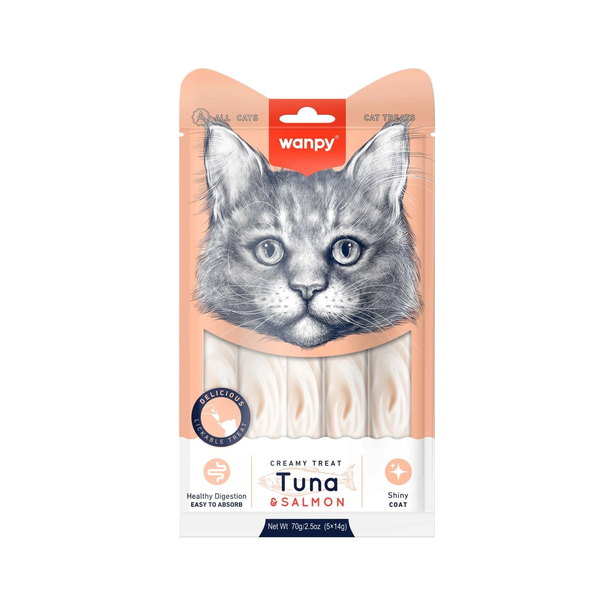 Wanpy Creamy Cat Treat Tuna & Salmon 70gm