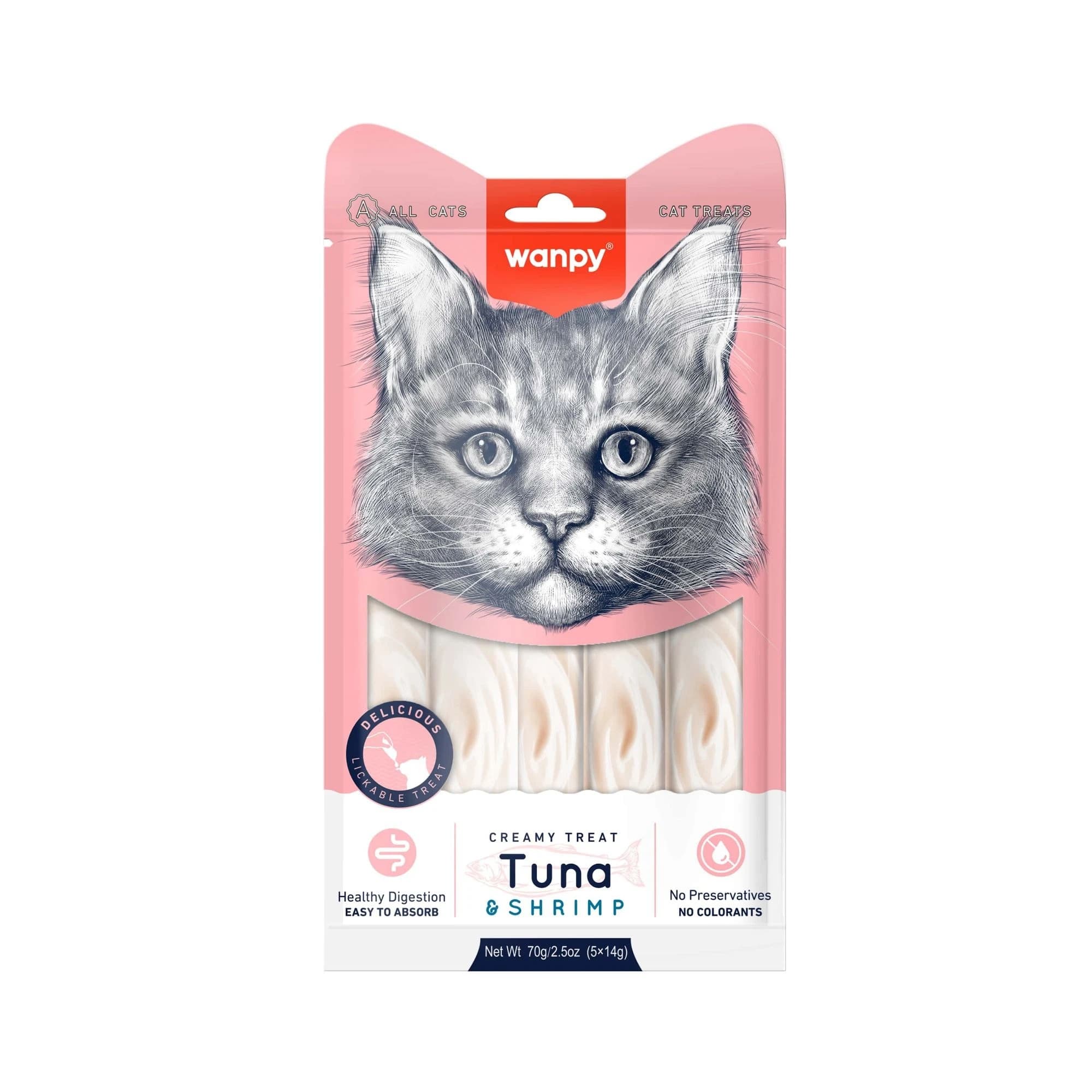 Wanpy Creamy Cat Treat Tuna & Shrimp 70gm