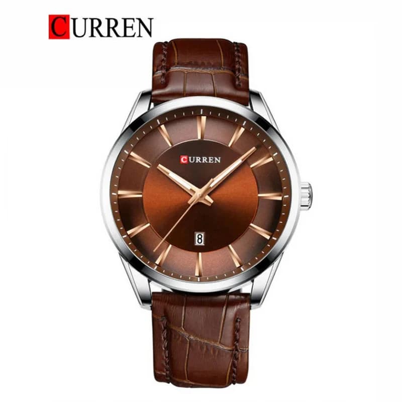 Curren 8365 Men's Leather Strap Analog Watch