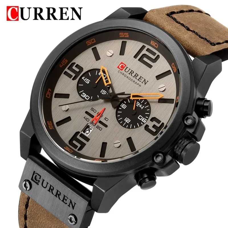Curren 8314 Men's Leather Strap Analog Watch
