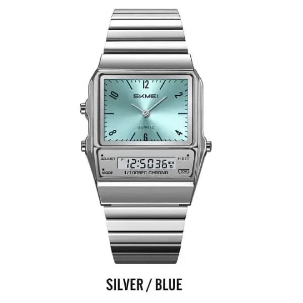 SKMEI 2632 Analog Digital Watch for Men – Silver Blue