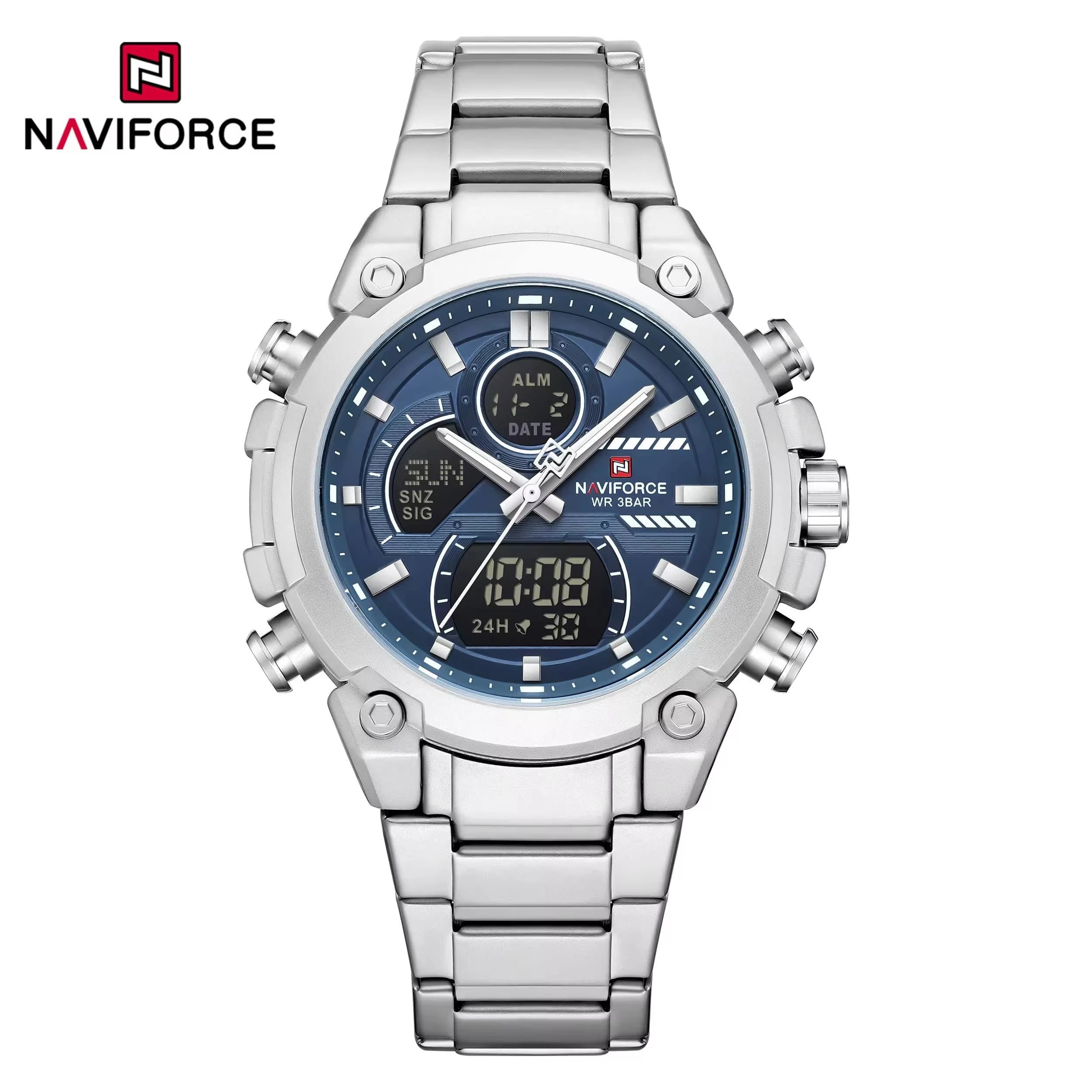 NAVIFORCE 9278 Quartz Analog Dual Movement Casual Wristwatch for Men