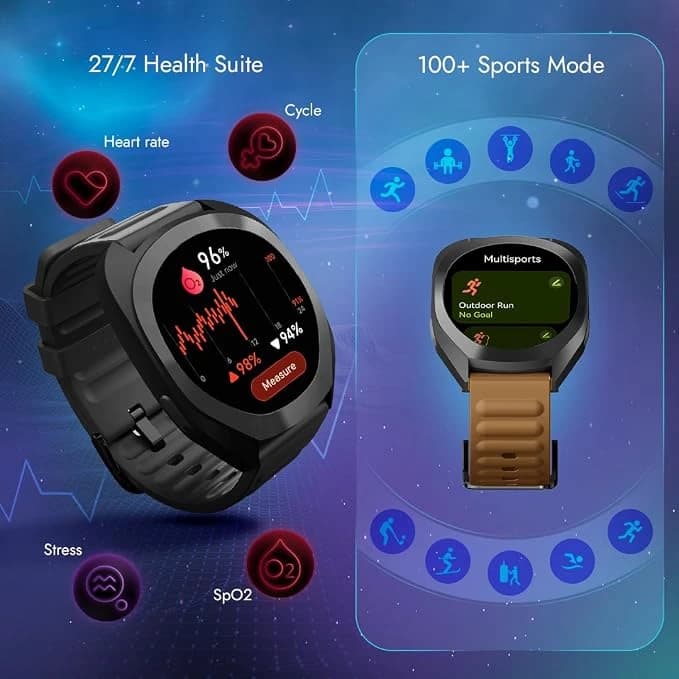 Fastrack Cosmix 1.32" AMOLED Metal Case with AI Watchface & AI Voice Chat, BT Calling Smartwatch