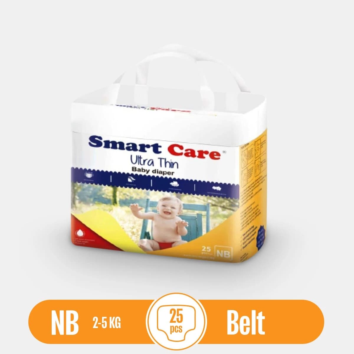 Smart Care Ultra Thin Belt Baby Diaper (2-5 kg) 25 pcs