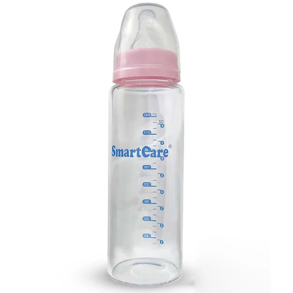 Smart Care Glass Feeder 240ML (8oz) Arc Shape – White Collar