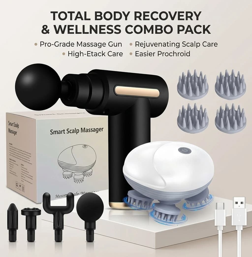 Total Body & Scalp Massager Combo Pack – Deep Tissue & Relaxation Kit