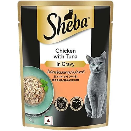 Sheba Pouch Chcken & Tuna In Gravy 70gm